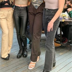 ZARA BROWN WIDE LEG TROUSERS SIZE MEDIUM